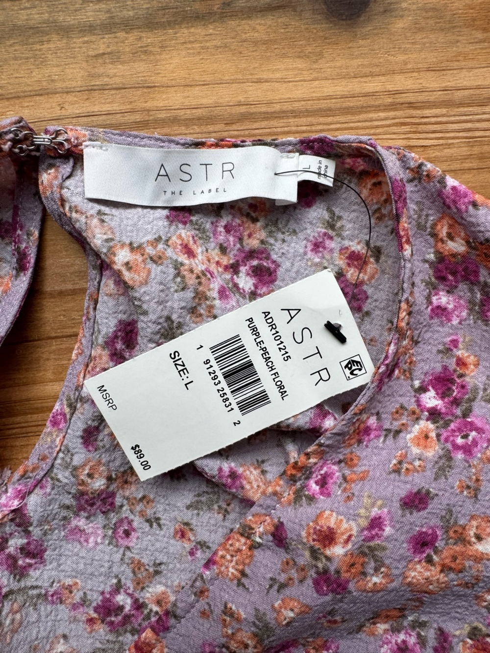 NWT ASTR The Label Purple Floral Midi Size Large - Picture 11 of 12